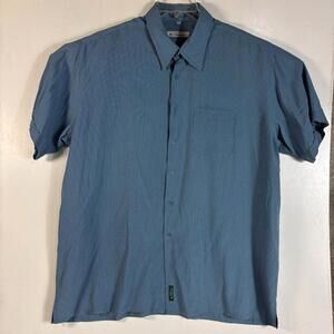 Ben Sherman Button Up Shirt XXL Blue Short Sleeve Big & Tall Modern Classic Golf